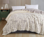 Муслиновое покрывало Moss Home 230x250 см Веточки крем - темный беж