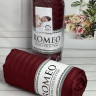 Простынь страйп - сатин Romeo Home 180x200+30 см с наволочками бордовая