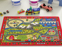 Коврик в детскую комнату Confetti Railway Kirmizi 100x150 см