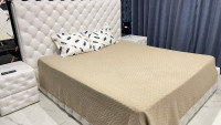 Бамбукове піке - покривало на ліжко Mylinn Home 220x260 см гірчичне