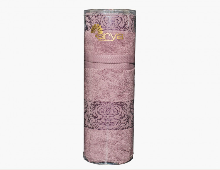 Набор полотенец Arya в тубе Jewel сухая роза 30x50 см + 50х90 см