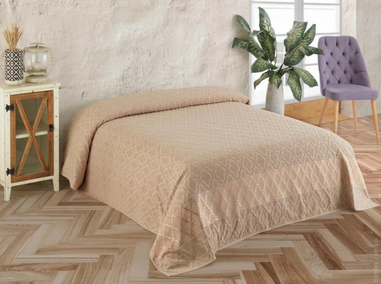 Простирадло махрове Uniko crown home 220x240 см Ромб бежеве