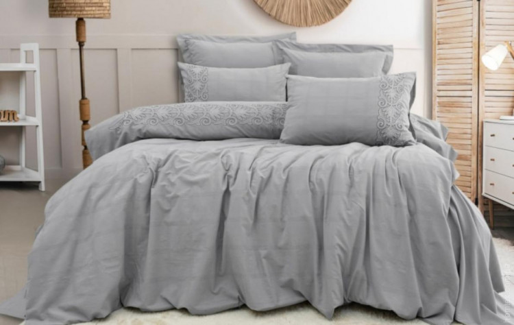 Постільна білизна Saheser Rocco Gri євро 200х220 jacquard