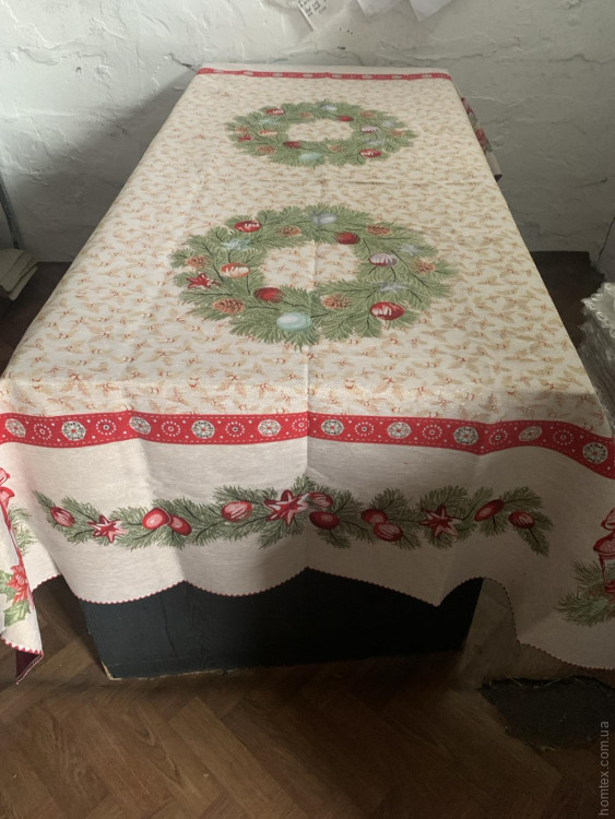 Скатертина гобеленова новорічна Alltex 140x180 см модель 5