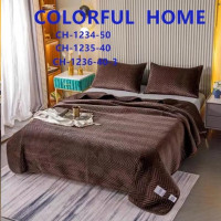 Покрывало велюровое Colorful Home 210x230 см с наволочками Зигзаг, модель 2