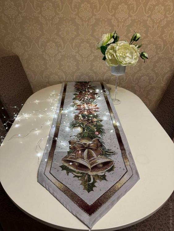 Ранер - доріжка на стіл новорічний Verolli 35x185 см, модель 2