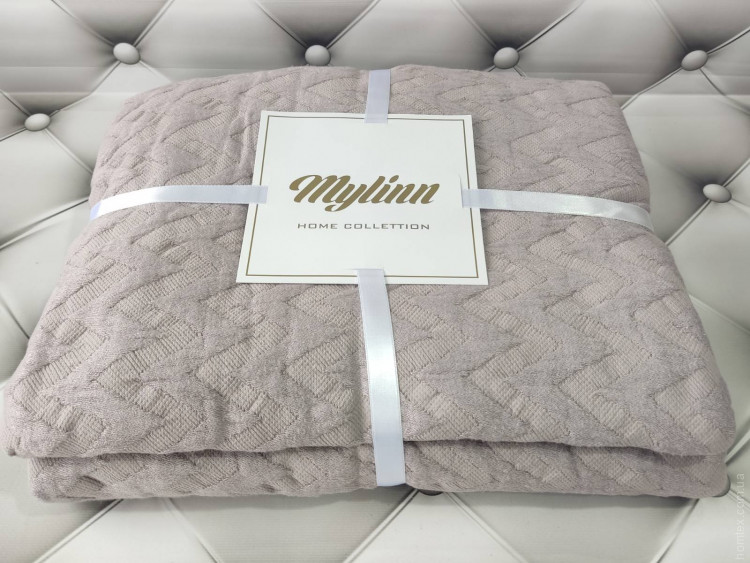 Бамбуковое пике - покрывало на кровать Mylinn Home 220x260 см светло - лиловое