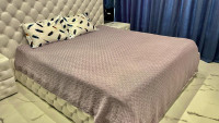 Бамбукове піке - покривало на ліжко Mylinn Home 220x260 см світло-лілове