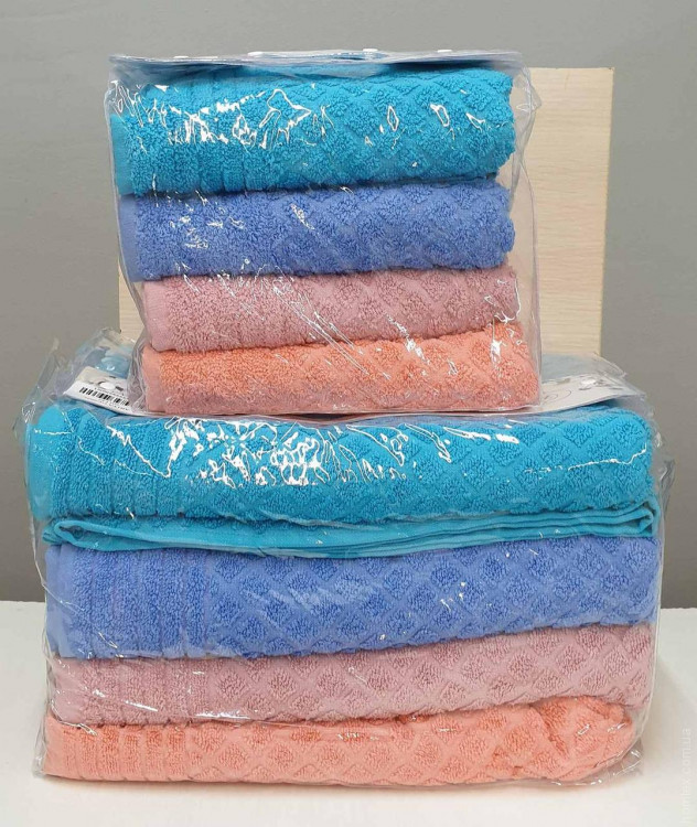 Набір махрових рушників з 4 шт.(70x140 см) 600 г/м2 (TM ZERON) ARIYA DESEN