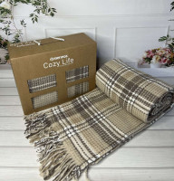 Плед хлопковый Merinos Cozy Life 180x220 см, Bej