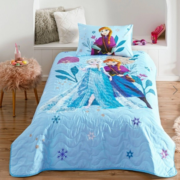 Покривало TAC Disney Frozen Flower Power 160x220 см з наволочкою