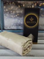 Простирадло Belizza сатин пісочна 280х280 см з наволочками