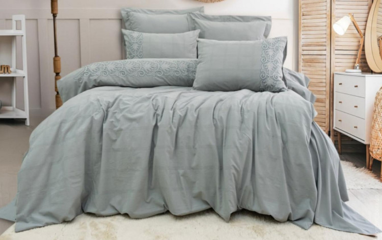 Постільна білизна Saheser Rocco Mint євро 200х220 jacquard