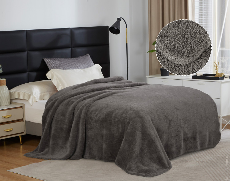 Плед флісовий Love You шерпа+фліс 200х220 см какао