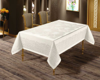 Скатертина Masali жаккардова 160х220 см модель 505 кремова