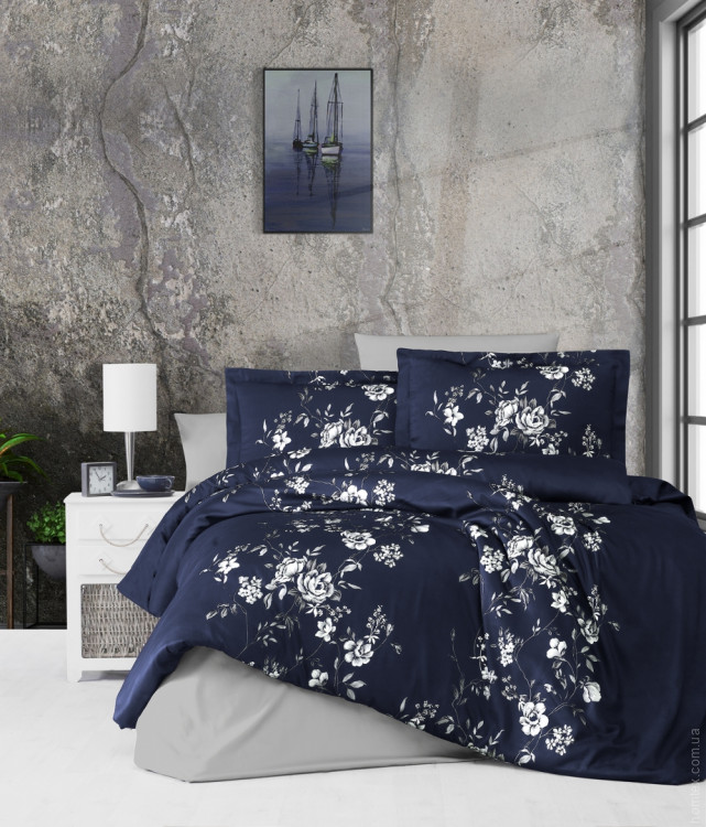 Постельное белье First Choice Arya navy blue евро