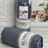 Простынь страйп - сатин Romeo Home 180x200+30 см с наволочками темно-серая