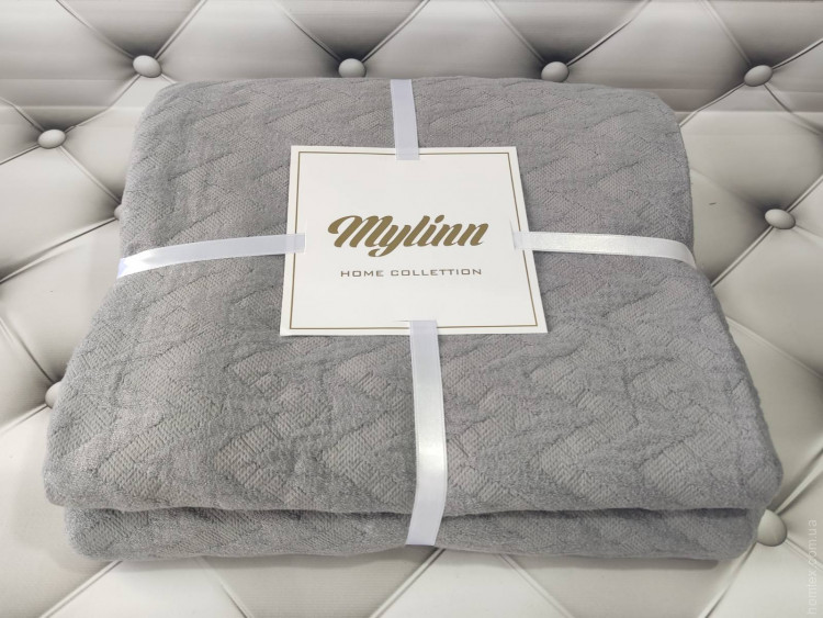 Бамбуковое пике - покрывало на кровать Mylinn Home 220x260 см серое