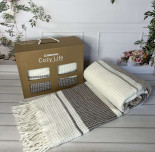 Плед бавовняний Merinos Cozy Life 180x220 см, Kahve krem