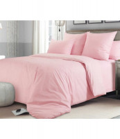 Комплект постельного белья Damla ранфорс Hotel евро розовый
