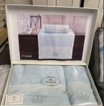 Набор махровых полотенец Do&Co Meleda blue 50x100 см + 75x150 см