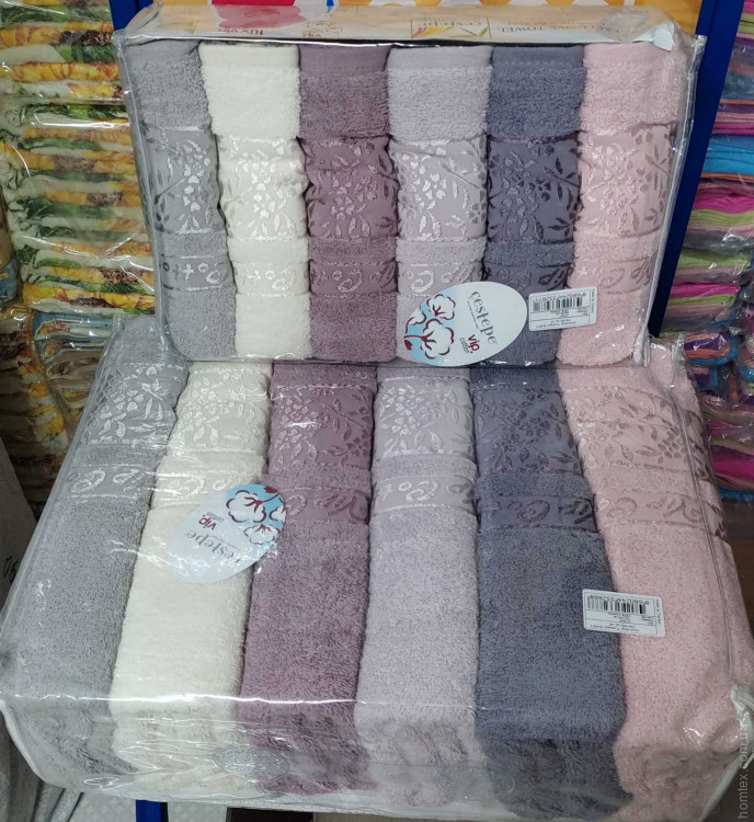 Набір махрових рушників Cestepe VIP Cotton Buket з 6 штук 70х140 см