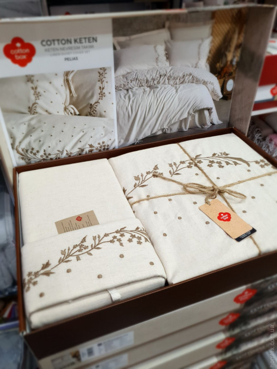 Постільна білизна Cotton Box Pelias євро з вишивкою