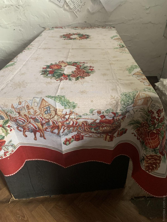 Скатертина гобеленова новорічна Alltex 140x180 см модель 6