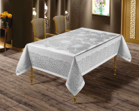 Скатертина Masali жаккардова 160х220 см модель 505 сіра