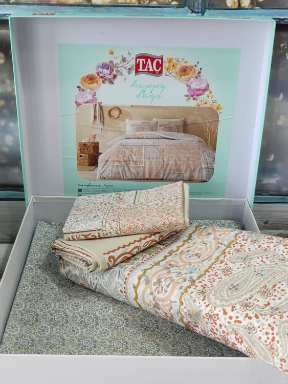 Постельное белье TAC Agate kiremit евро