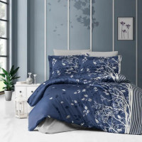 Постільна білизна First Choice LIVING NAVY BLUE сатин Delux євро