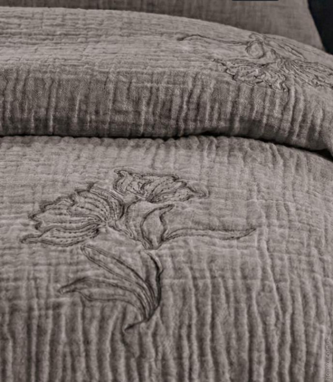 Постельное белье La Maison Foren Stone из муслина евро с вышивкой