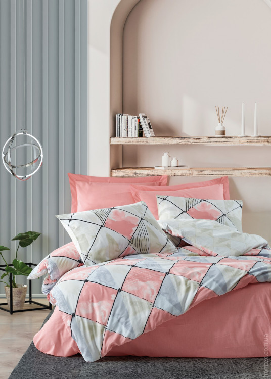 Постельное белье Cotton Box Tetragon Pembe евро