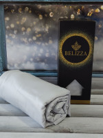 Простирадло Belizza сатин світло-сіра 280х280 см з наволочками
