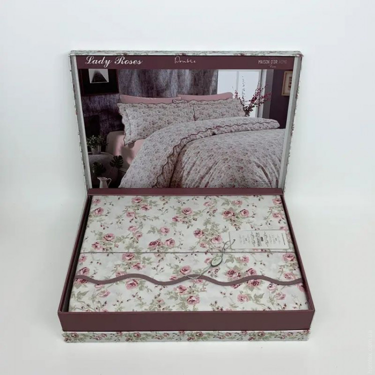 Постельное белье Maison D'or LADY ROSES PUDRA (пудровое) евро