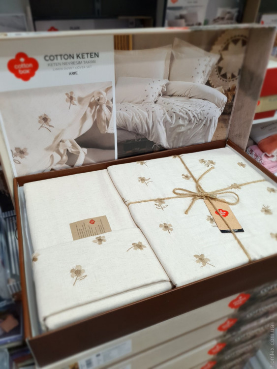 Постільна білизна Cotton Box Arie євро з вишивкою