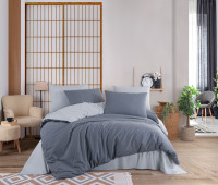 Постельное белье VICTORIA PLAIN Sateen Grey-Light Grey евро
