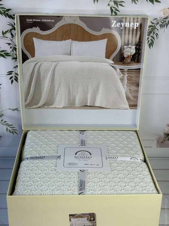 Плед акриловий Romeo Home Zeynep cream кремовий 220x240 см