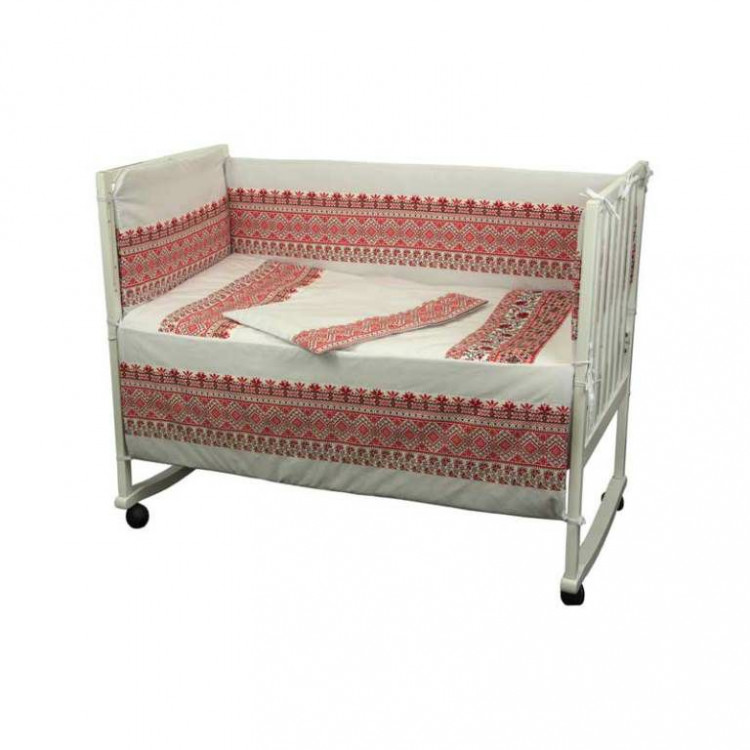 Спальный комплект для детской кроватки Руно "Словяночка" красный