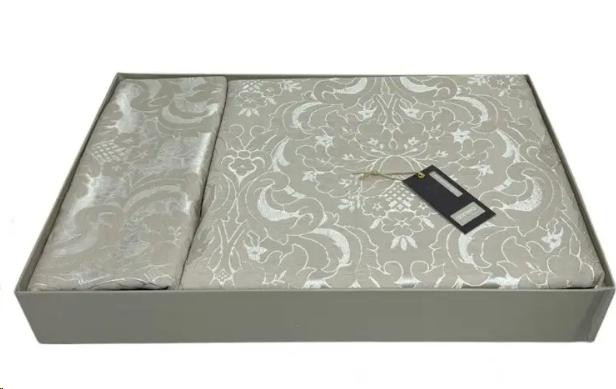 Покривало Dantela Vita Armada beige (бежеве) 260x260 см з наволочками
