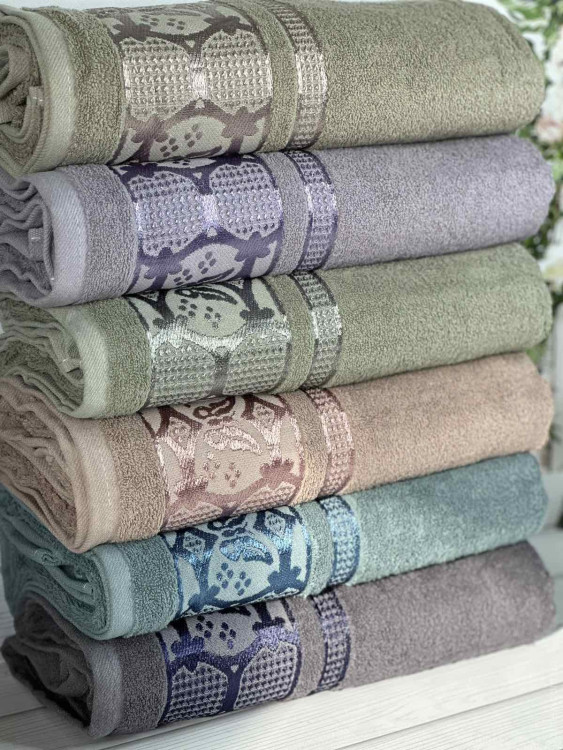 Набор махровых полотенец Durul havlu из 6 шт. 70х140 см, модель 12