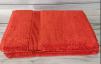 Набір махрових рушників Soft Cotton Lana з 2 шт (50х90 см + 75х150 см) червоний