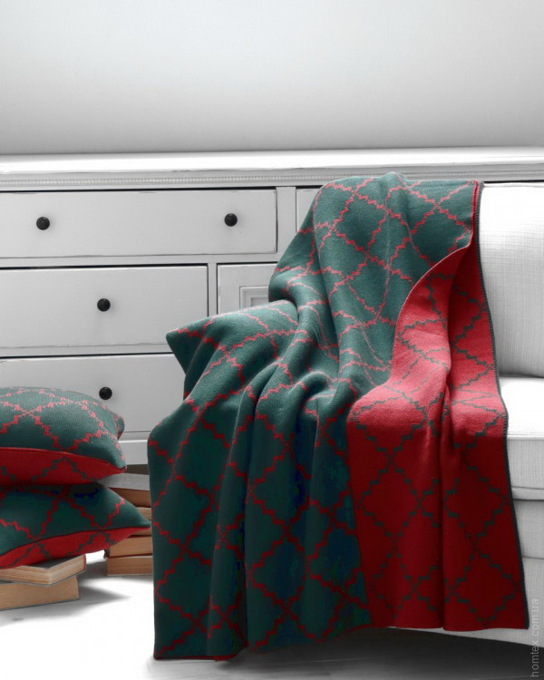 Плед La Modno Diamond Green-Burgundy 150x200 см