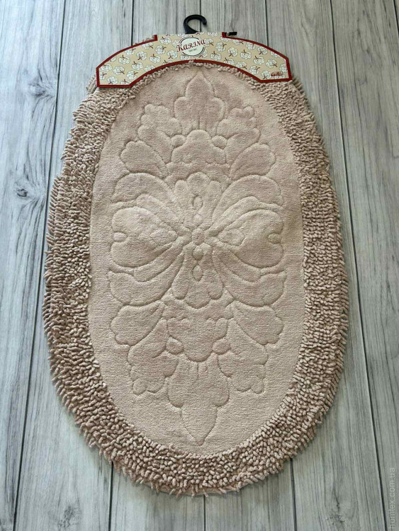 Набор овальных ковриков для ванной Karina 50x60 см + 60x100 см, модель 2
