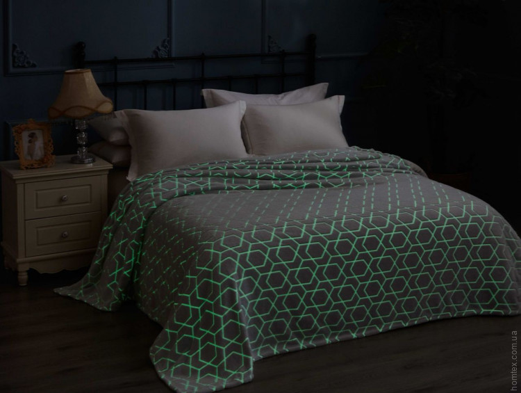 Плед флісовий Love You фліс 200х220 см Павутина світиться у темряві