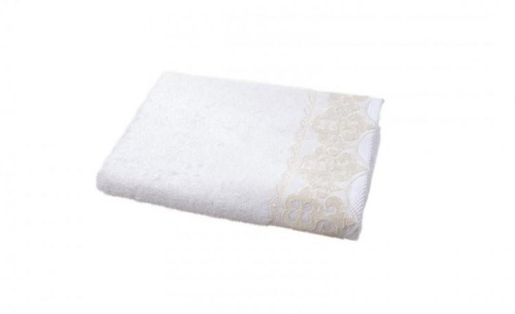 Полотенце Maxstyle Damask бамбуковое ручной работы 50х90 см белое