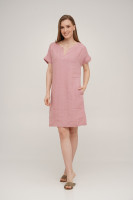 Платье льняное короткое SoundSleep Linen розовое (размер S)