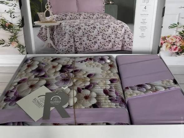 Постельное белье Romeo Home с вафельным пике - покрывалом Onyx евро