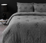 Постельное белье La Maison Foren Charcoal из муслина евро с вышивкой