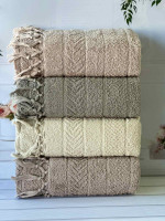 Набір махрових рушників Hazangulu із 4-х штук 50х90 см, модель 10